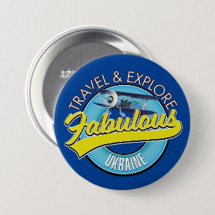 reis verken fabuleuze Oekraïne logo Ronde Button 7,6 Cm