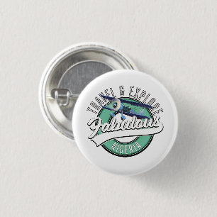 Reis verken het fabuleuze Egypte logo. Knop Ronde Button 3,2 Cm