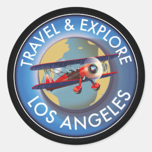 Reis verken Los Angeles logo Ronde Sticker