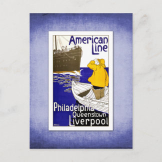 Reis Vintage Poster Ship Travel Briefkaart
