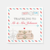 Reis Vliegtuig Bruiloft Servetten Decoratie Mr. Mr (Voorkant)