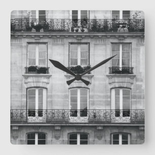 Reis   Zwart-wit  gebouw in Parijs Vierkante Klok
