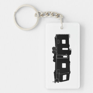 Reisaanhangwagen RV Silhouette op Sleutelhanger