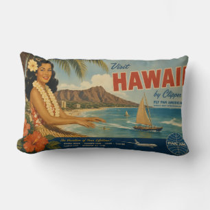 Reisadvertentie Hawaï in vintage stijl Kussen