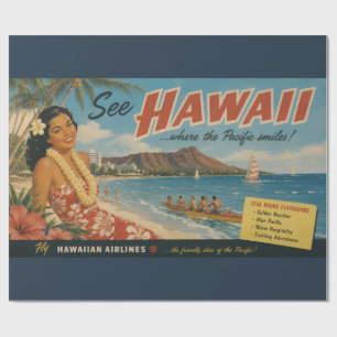 Reisadvertentie in vintage stijl Hawaï Cadeaupapier