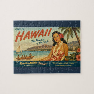Reisadvertentie in vintage stijl Hawaï Legpuzzel