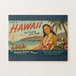 Reisadvertentie in vintage stijl Hawaï Legpuzzel