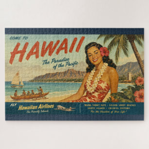 Reisadvertentie in vintage stijl Hawaï Legpuzzel