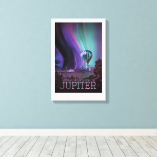 Reisadvertentie Science-Fiction, Planeet Jupiter Canvas Afdruk