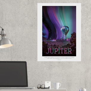 Reisadvertentie Science-Fiction, Planeet Jupiter Folie Afdrukken