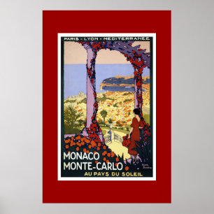 Reisaffiche Monaco Monte Carlo vintage Poster