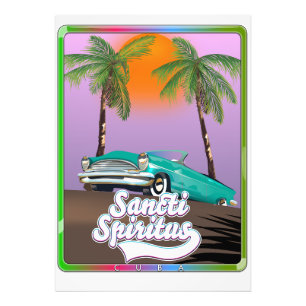 reisaffiche sancti spiritus Cuba. Foto Afdruk