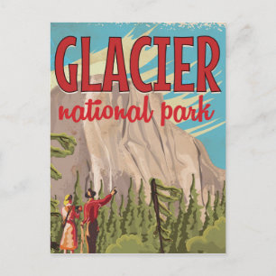 Reisaffiche uit het Glacier National Park uit vroe Briefkaart
