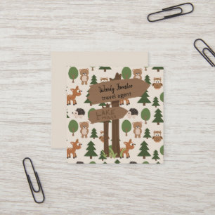 Reisagent Cute Rustic Vacking Vierkante Visitekaartje