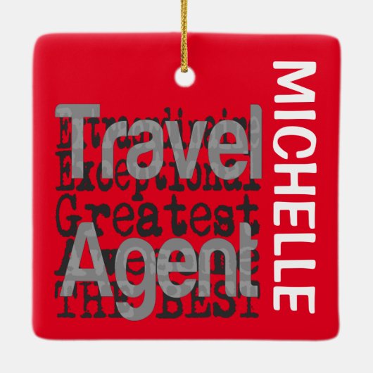 Reisagent Extraordinaire CUSTOM Keramisch Ornament (Achterkant)