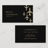 Reisagent Gold-vliegtuigen Visitekaartje (Voorkant / Achterkant)