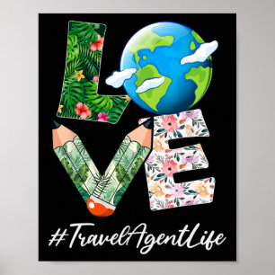 Reisagent Love World Earth Day redt de planeet Poster