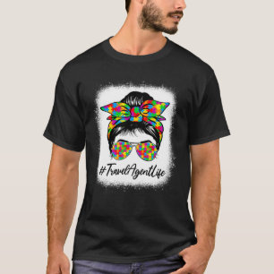 Reisagent Messy Bun Ondersteunt Autisme Awareness T-shirt