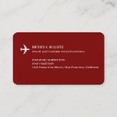 Reisagent Minimalist deep-red Visitekaartje (Achterkant)