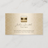 Reisagent Modern Gold Monogram Visitekaartje (Voorkant)