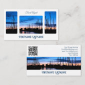 Reisagent sunset sky op oceaanstrand QR-Code Visitekaartje (Voorkant / Achterkant)