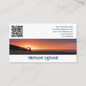 Reisagent sunset sky op oceaanstrand QR-Code Visitekaartje (Achterkant)