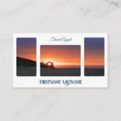 Reisagent sunset sky op oceaanstrand QR-Code Visitekaartje (Voorkant)