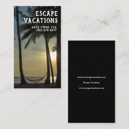 Reisagent Tropical Vacation Visitekaartje (Voorkant / Achterkant)