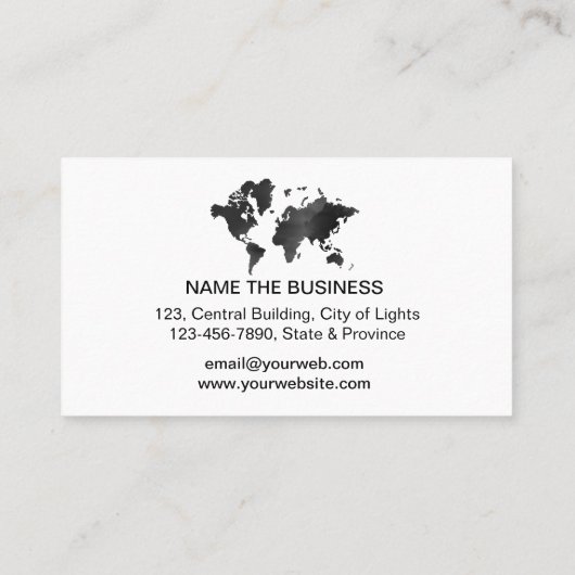 Reisagent Waterverf Wereldkaart Toerismereserverin Visitekaartje (Achterkant)