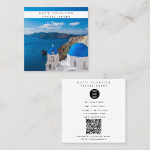 Reisagent Zakelijke Logo Fotograaf Santorini Vierkante Visitekaartje