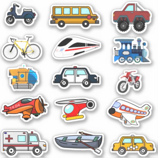Reisauto's Kinder educatieve sticker set (Voorkant)