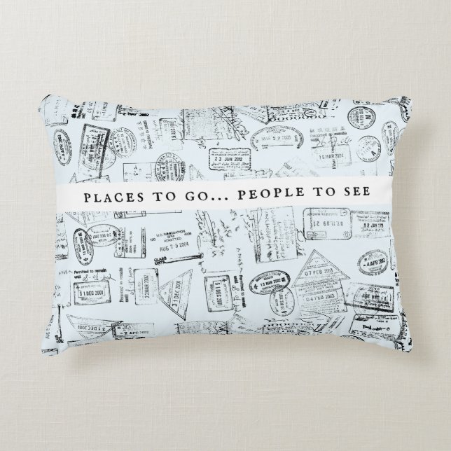 Reisavontuur Gepersonaliseerd paspoort Accent Kussen (Voorkant)