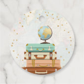 Reisavontuur Goud Confetti Baby shower Bedankjes Labels (Achterkant)