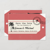 Reisbagagelabel 'Palmboom' Save the Date (Voorkant / Achterkant)