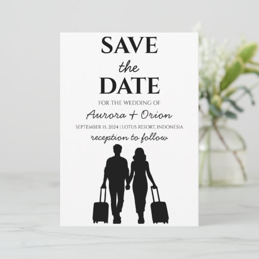 Reisbestemming bruiloft Bewaar de datum Kaart (Staand voorkant)