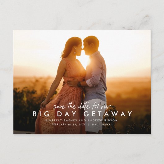 Reisbestemming trouwdag save the date aankondigingskaart (Voorkant)