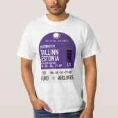 Reisbiljet van Tallinn Estland T-shirt (Voorkant)