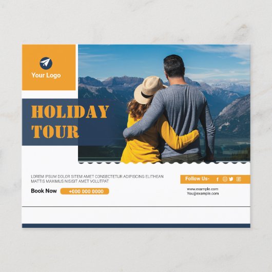 Reisbriefkaart Sjabloon Flyer (Voorkant)