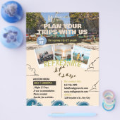 Reisbureau Brown Blue Illustration Flyer (Enkel)