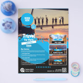 Reisbureau Flyer Blue Sjabloon (Enkel)