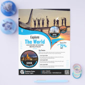 Reisbureau Flyer Blue Sjabloon (Enkel)