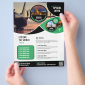 Reisbureau Flyer Green Sjabloon (Hand)