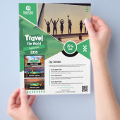 Reisbureau Flyer Green Sjabloon (Hand)