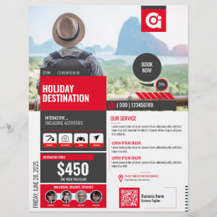 Reisbureau Flyer Red Sjabloon