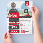 Reisbureau Flyer Red Sjabloon (Hand)