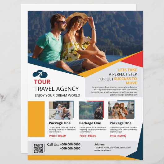 Reisbureau Flyer Sjabloon (Voorkant / Achterkant)