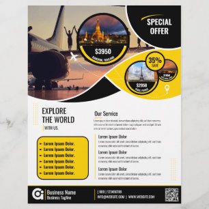 Reisbureau Flyer Yellow Sjabloon