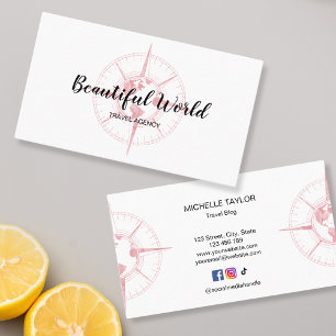 Reisbureau Reisblog Wereldkaart Kompas Visitekaartje