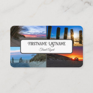 Reisbureau zonsondergang hemel oceaan strand foto' visitekaartje