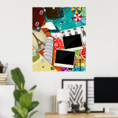 Reiscollage met iconische bezienswaardigheden Vaka Poster (Thuiskantoor)